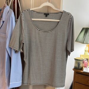 Talbots Black and White Short Sleeve T-Shirt